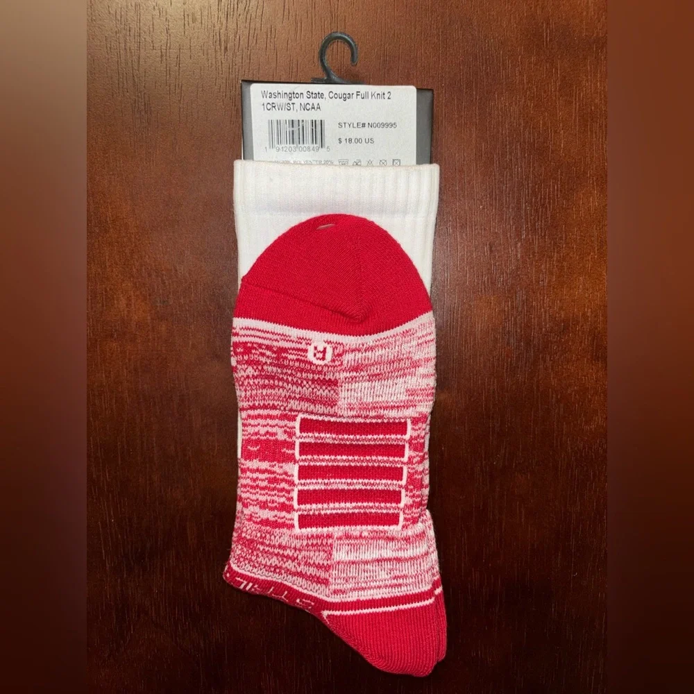 WASHINGTON STATE UNIVERSITY STRIDELINE CREW SOCKS NWT MEN’S SHOE SIZE 8-12